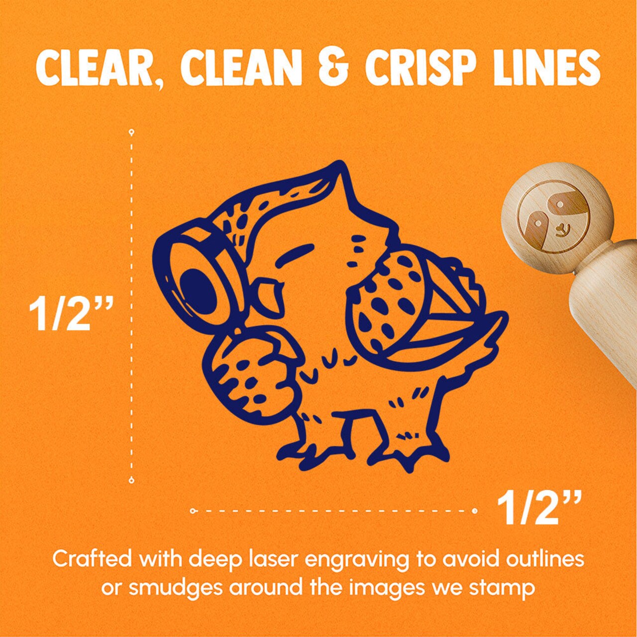 Inspecting Owl Magnifying Glass Clue Detective Rubber Stamp for Stamping Crafting Planners